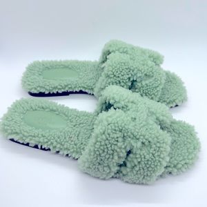 Hermès Vert D’eau Shearling Woolskin Orans Brand New
